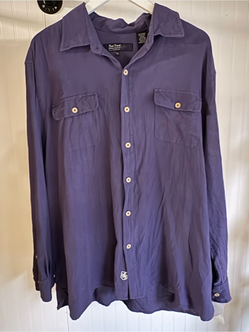 NAT NAST XL ✨ SILK COTTON long sleeve button down top great condition